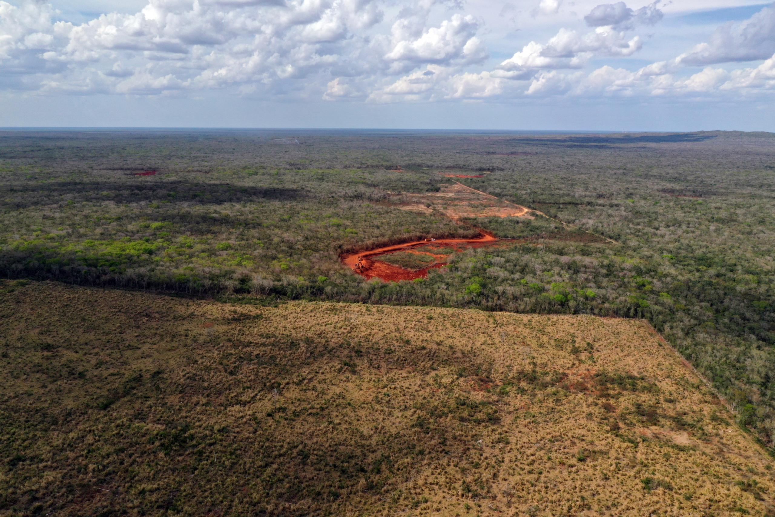 Deforestación entre Maxacanú, Yucatán y Becal, Campeche. Foto: Cuauhtémoc Moreno 