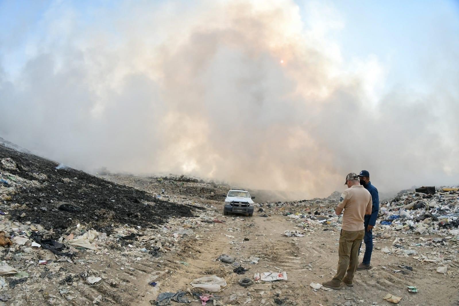 Así lucía el incendio en el tiradero de Guanajuato capital que detonó una contingencia ambiental.