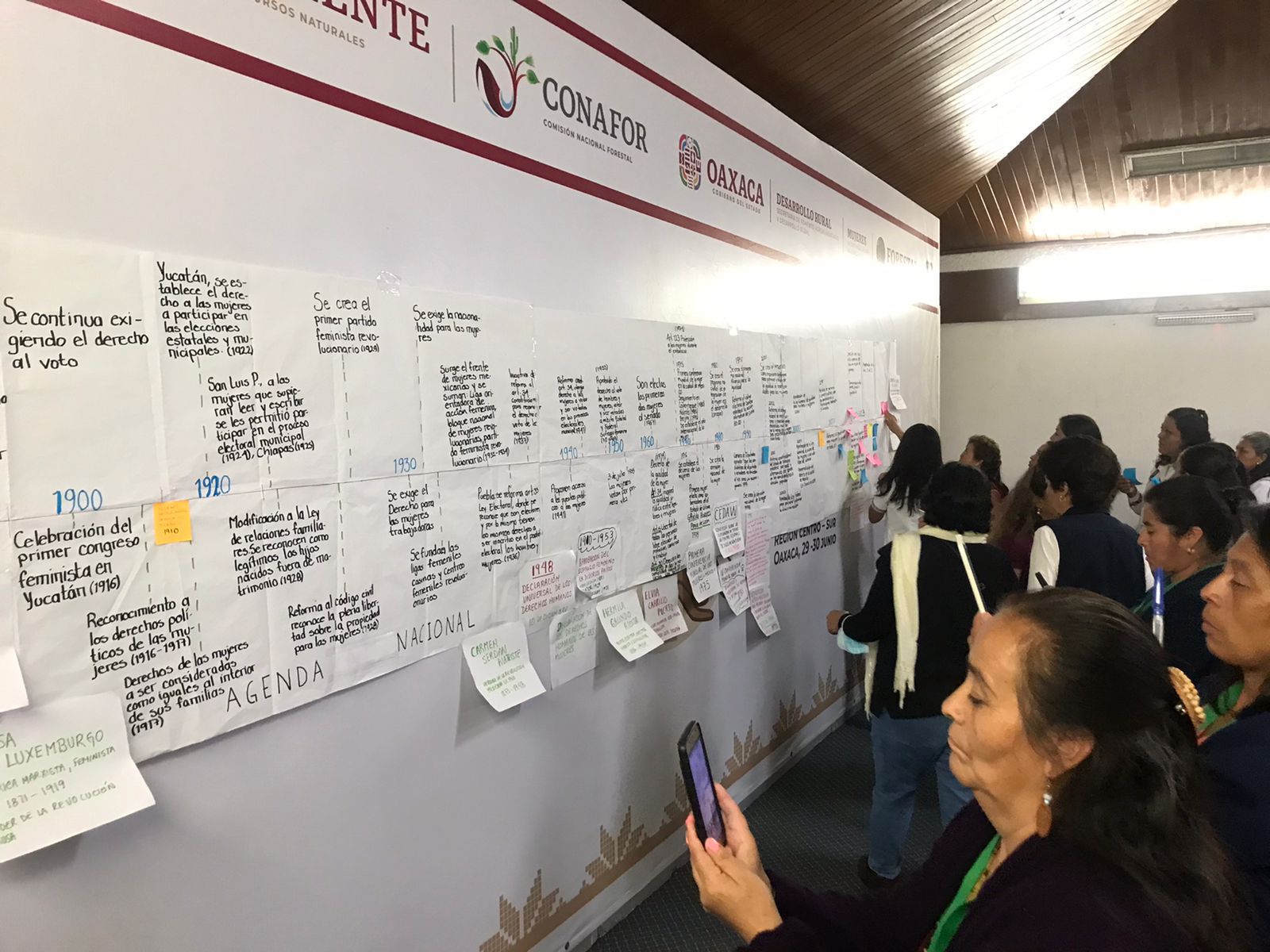Mujeres participando en el primer Encuentro Regional de Mujeres Forestales región Centro-Sur 